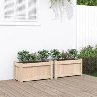 VidaXL Plantenbakken 2 st cm massief grenenhout - thumbnail