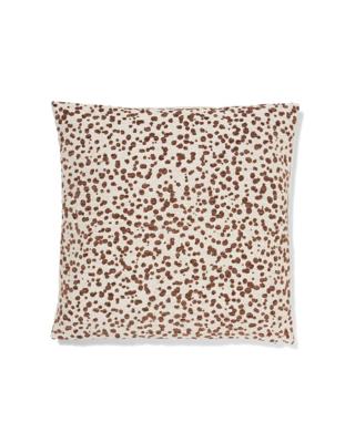 HEMA Kussenhoes 50x50cm velours stippen bruin (bruin)