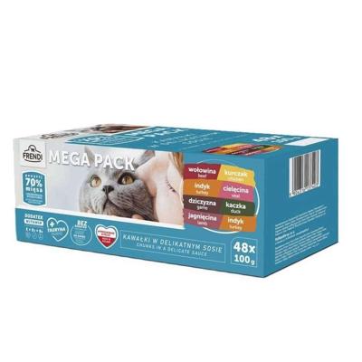 FRENDI Meat chunks in a delicate sauce - nat kattenvoer - 48x100g