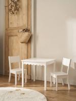 Tafel en 2 kinderstoelen met feston wit - thumbnail
