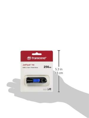 Transcend JetFlash® 790 USB-stick 256 GB Zwart, Blauw TS256GJF790K USB-A 3.1 Gen 1 Transcend JetFlash® 790 USB-stick 256 GB Zwart, Blauw TS256GJF790K USB-A 3.1 Gen 1