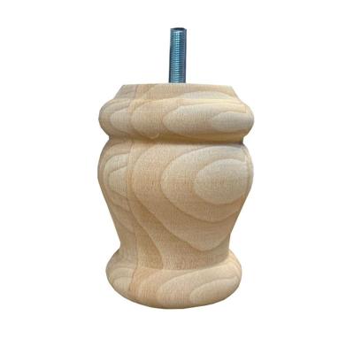 Meubelpoot rond Ø 9 cm en hoogte 12 cm van massief hout (M8)