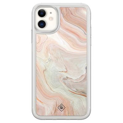 iPhone 11 hybride hoesje - Marmer waves iPhone 11 hybride hoesje - Marmer waves