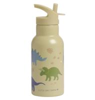 Roestvrijstalen fles voor jongens DINOS A Little Lovely Company, 350 ml kaki - thumbnail