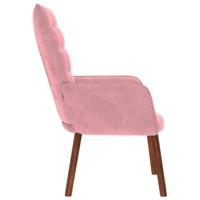 Relaxstoel fluweel roze - thumbnail