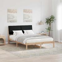 Bedframe Bruin en zwart 140 x 190 cm Massief grenenhout - thumbnail
