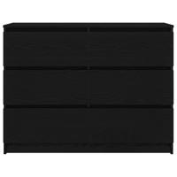 Dressoir 100x35x76 cm spaanplaat zwart eikenkleurig - thumbnail