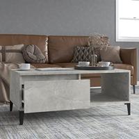 Salontafel 90x50x36,5 cm bewerkt hout betongrijs - thumbnail