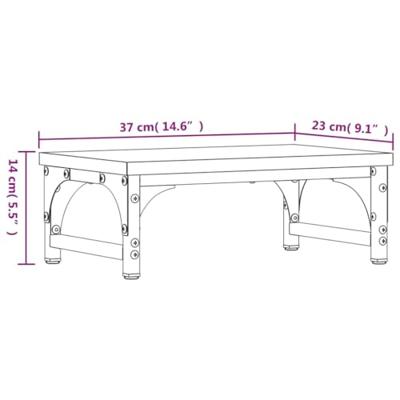 Monitorstandaard 37x23x14 cm bewerkt hout zwart - thumbnail