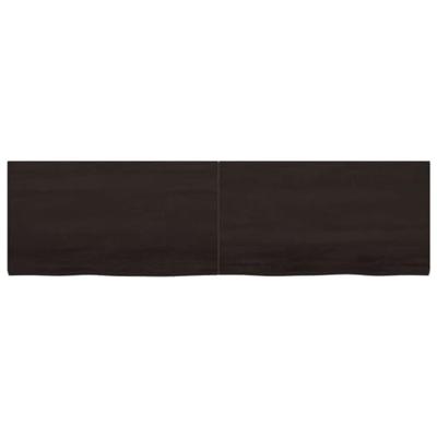 Tafelblad 220x60x(2-4)cm behandeld eikenhout donkerbruin