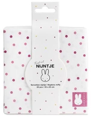 Haza Witbaard Servetten nijntje roze, 20st. Haza Witbaard Servetten nijntje roze, 20st.