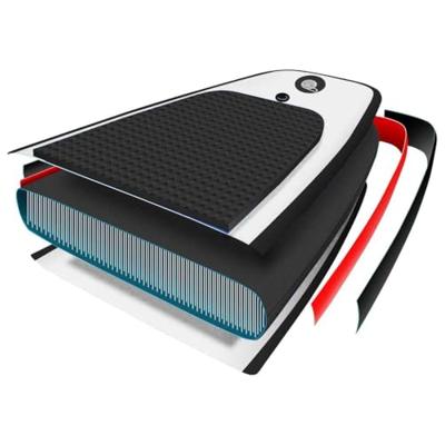 Stand-up paddleboard opblaasbaar zwart en wit - thumbnail