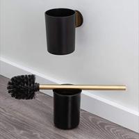 Toiletaccessoiresset Tiger Tune Met Toiletborstel, Toiletrolhouder en Handdoekhaak Geborsteld Messing - Zwart - thumbnail