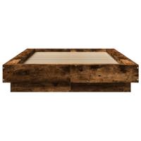 Bedframe bewerkt hout gerookt eikenkleurig 90x190 cm - thumbnail