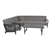 Verona aluminium Loungebank grijs - 2 persoons - thumbnail