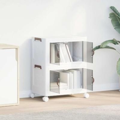 VidaXL Opbergbox stapelbaar met wielen 2-laags 28 l 48,5x29,5x59,5 cm