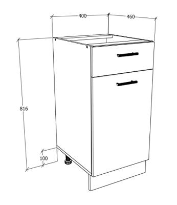 VCM Keukenkast of frontpaneel Esilo (keukenkast, Wit/antraciet, 1 Tür/1 Schublade) VCM Keukenkast of frontpaneel Esilo (keukenkast, Wit/antraciet, 1 Tür/1 Schublade)
