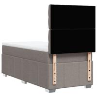 Boxspring met matras stof taupe 90x200 cm - thumbnail