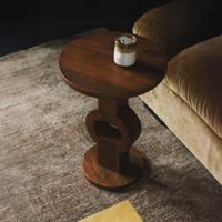 Dutchbone Ronde Bijzettafel 'Tondo' Mangohout, 36cm - thumbnail