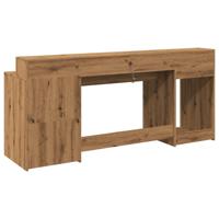 Bureau met LED-verlichting 200x55x91 cm hout artisanaal eiken - thumbnail
