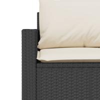6-delige Loungeset met kussens poly rattan zwart - thumbnail