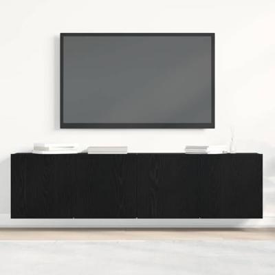 Tv-meubels 2 st 160x30x41 cm bewerkt hout zwart eikenkleurig