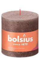 Bolsius kaars rustiek shine 10x10 cm taupe - thumbnail