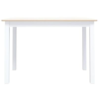 Eettafel 114x71x75 cm massief rubberwood wit en bruin - thumbnail