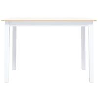 Eettafel 114x71x75 cm massief rubberwood wit en bruin - thumbnail