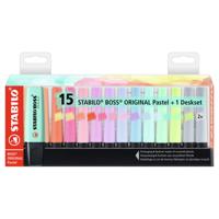 Stabilo boss original pastel - markeerstift - 15 stuks deskset - thumbnail