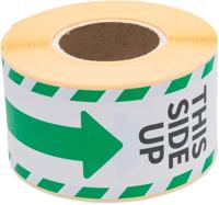 Waarschuwingsetiket Rillprint this side up 46x125mm wit groen 250 stuks - thumbnail