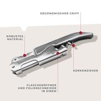 Fackelmann Basic Kurkentrekker 12 cm RVS - thumbnail