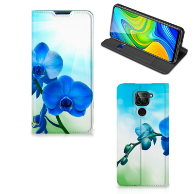 Xiaomi Redmi Note 9 Smart Cover Orchidee Blauw - Cadeau voor je Moeder Xiaomi Redmi Note 9 Smart Cover Orchidee Blauw - Cadeau voor je Moeder