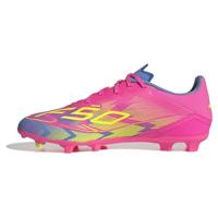 adidas F50 League Gras / Kunstgras Voetbalschoenen (MG) Roze Neongeel Blauw - thumbnail