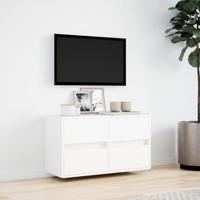 Tv-wandmeubel met LED-verlichting 80x31x45 cm wit - thumbnail