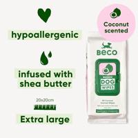 Beco Bamboo Dog Wipes hypoallergene doekjes hond (80 stuks) 5 x Kokos - thumbnail