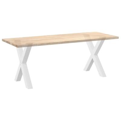 Eettafelpoten 2 st X-vormig 70x(72-73) cm staal wit