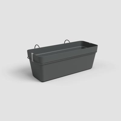 ARTEVASI - Kit balkonbak capri re 50cm v2 antraciet 50.2 x 28.5 x h20 cm - 1.45l