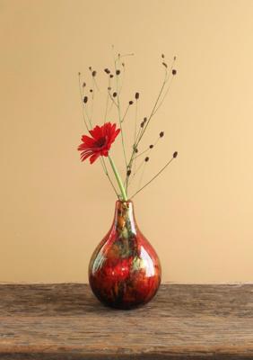 Dazzle vaas Ø12xH18cm ruby rood