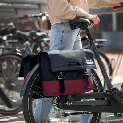 UrbanProof Urban proof dubbele fietstas 40l groen-grijs UrbanProof Urban proof dubbele fietstas 40l groen-grijs