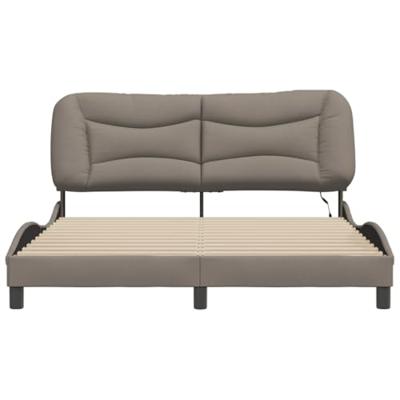 Bedframe met LED zonder matras "Hvar" 160x200 cm stof taupe