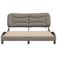 Bedframe met LED zonder matras "Hvar" 160x200 cm stof taupe - thumbnail