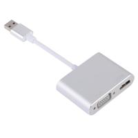 2 in 1 USB 3 0 naar HDMI + VGA adapter (zilver) - thumbnail