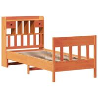Bedframe zonder matras massief grenenhout wasbruin 100x200 cm - thumbnail