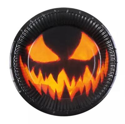 Papieren bordjes Creepy Pumpkin 10 stuks Halloween Boland Timstor - Timstor