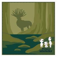 Studio Ghibli Mini Towel Princess Mononoke Shadow of the Deer God 25 x 25 cm - thumbnail