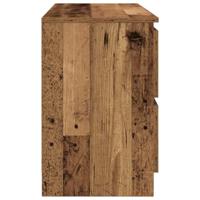 Tv-meubel 100x35x54 cm bewerkt hout oud houtkleurig - thumbnail