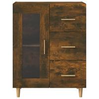 Dressoir 69,5x34x90 cm bewerkt hout gerookt eikenkleurig - thumbnail