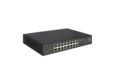 LevelOne ges-2118 hilbert 18-port smart lite managed l2 switch, 16x rj45 gigabit, 2x sfp, 1000 mbps
