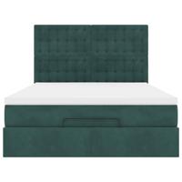 Ottoman bed met matrassen 180x200cm fluweel donkergroen - thumbnail